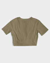Load image into Gallery viewer, Zumk Women's Olive Twist-Front Cropped Tee
