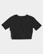 Load image into Gallery viewer, ZUMK Plain Black Women's Twist-Front Cropped Tee