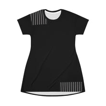 Load image into Gallery viewer, Women Zumk Black Stripe Design T-Shirt Dress