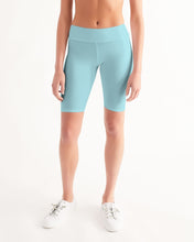 Load image into Gallery viewer, Women’s Sky Blu Signature Mid-Rise Bike Shorts