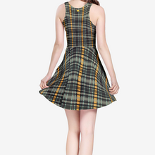 Load image into Gallery viewer, Women's Sleeveless Plaided Midi Casual Flared Skater Dress