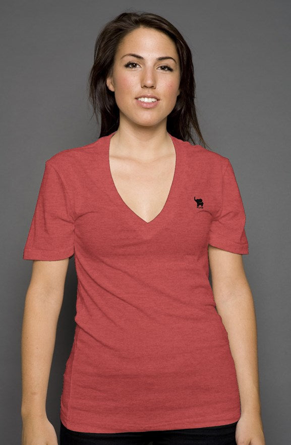 womens triblend deep v neck