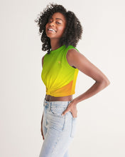 Load image into Gallery viewer, Women&#39;s Zumk Rays of Sun Design Twist-Front Tank
