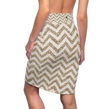 Load image into Gallery viewer, Women&#39;s Zumk Fancy Gold Design Casual Pencil Skirt
