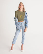 Load image into Gallery viewer, ZUMK Tan Women&#39;s Twist-Front Cropped Tee
