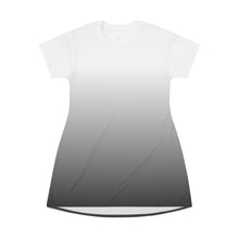 Load image into Gallery viewer, Zumk Women Black into White Casual Print T-Shirt Dress
