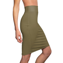 Load image into Gallery viewer, Zumk Women&#39;s Dungeon Green Casual Pencil Skirt
